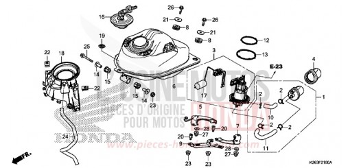 RESERVOIR A CARBURANT MSX125F de 2015